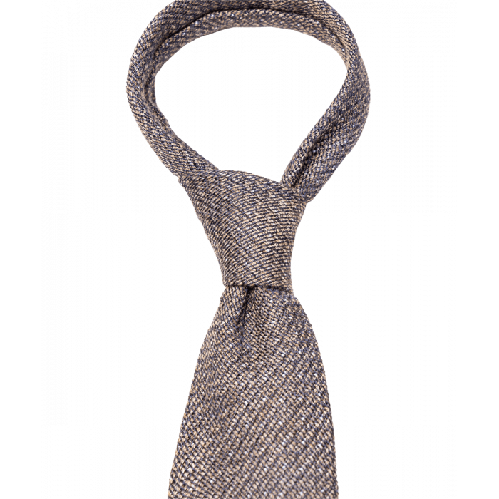Brązowy krawat w groszki