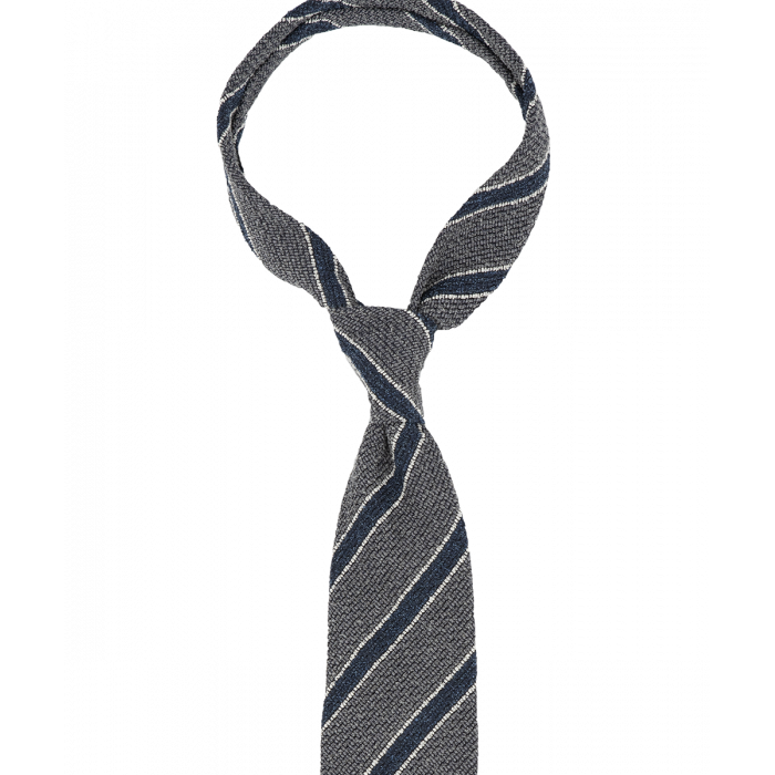 Szary krawat w paski